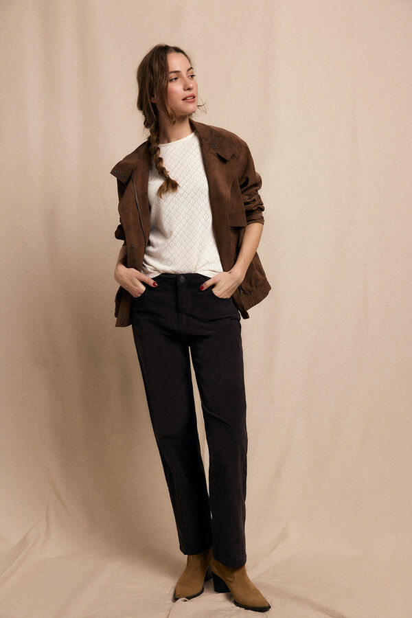 Slowlove Calças de veludo cotelê Castanho