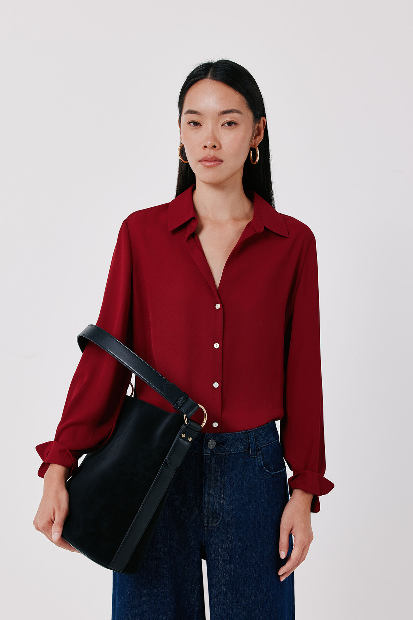 Cortefiel Camisa fluida em crepe