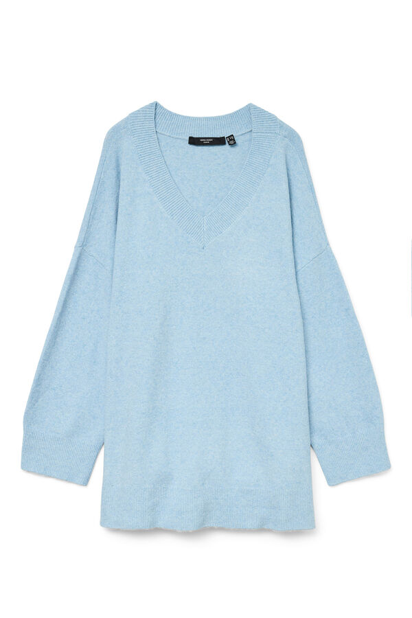 Vero Moda Curve Camisola com gola em V curvo Azul