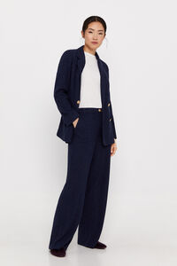 Cortefiel Jersey-knit trousers with striped texture Navy