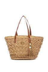 XTI Rafia shoulder bag Beige