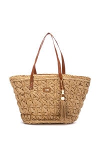 XTI Mala de senhora de ombro em r&aacute;fia