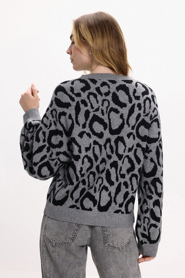 Vila Camisola de malha de viscose estampado Cinzento