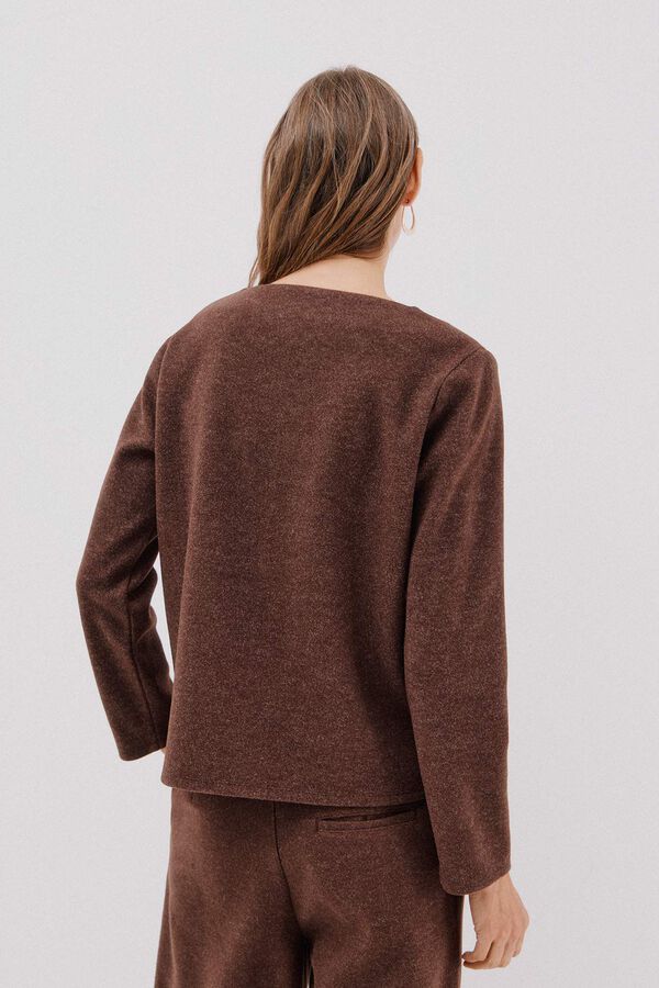 Cortefiel Top escote chimenea Marrón oscuro