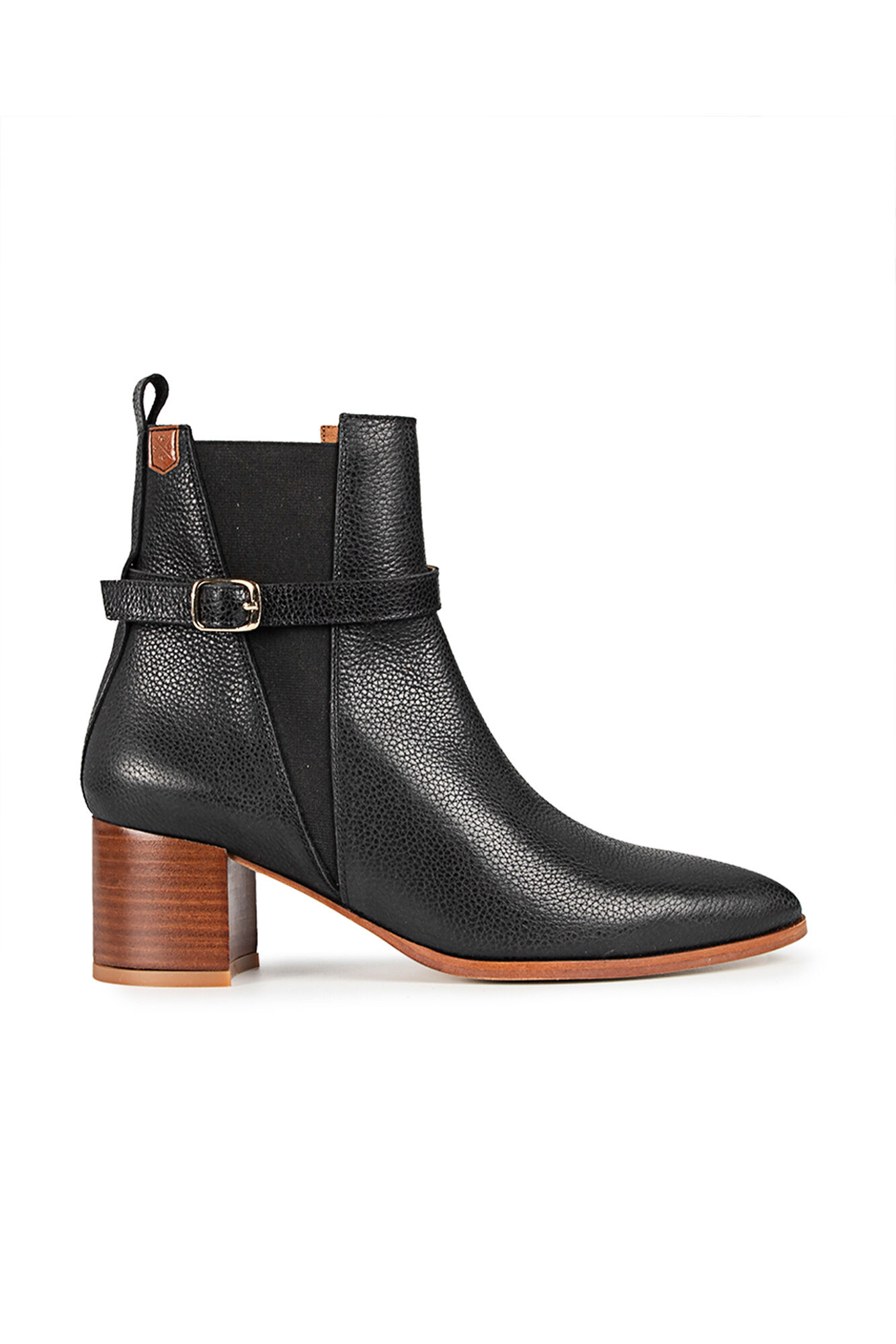 Wooden heel ankle boots top