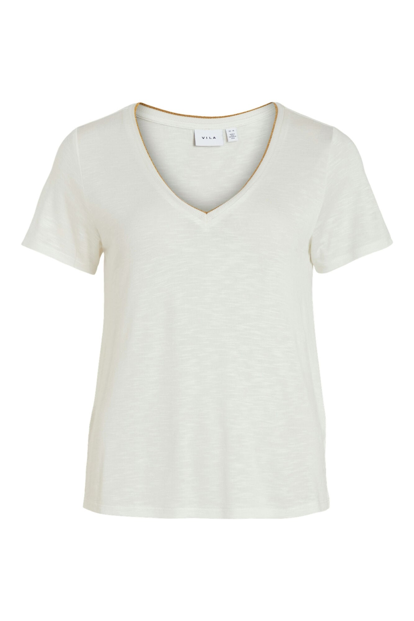 Vila T-shirt de manga curta em viscose