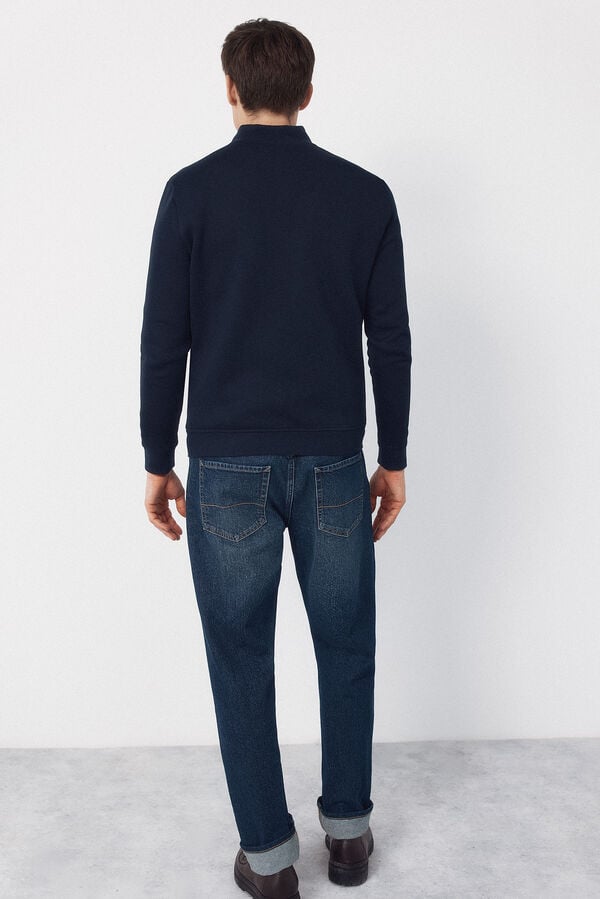 Cortefiel Cardig&atilde; de tecido combinada Azul