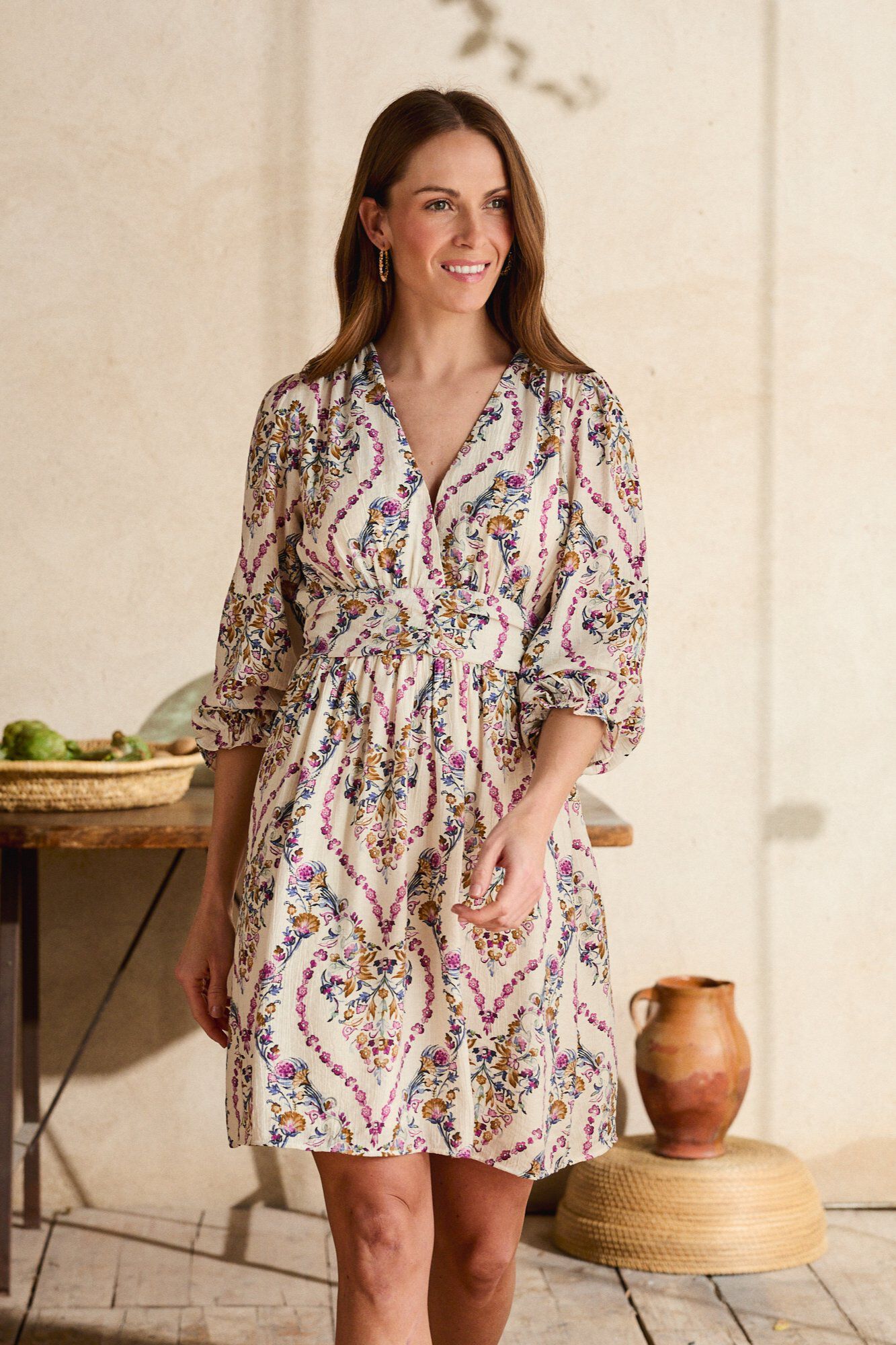 Pol&iacute;n Et Moi Vestido Adela branco