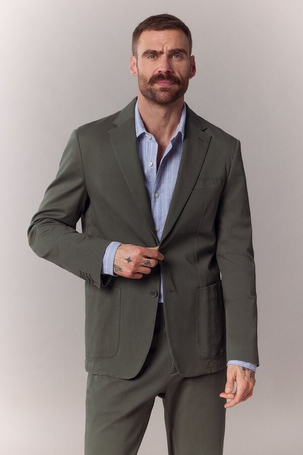 OOTO Blazer coordenado em algod&atilde;o Verde