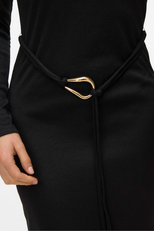 Vero Moda Vestido midi de malha com gola malha Preto