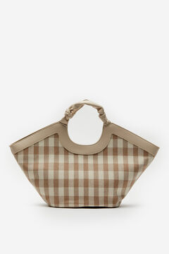 Cortefiel Checked carrycot bag Brown