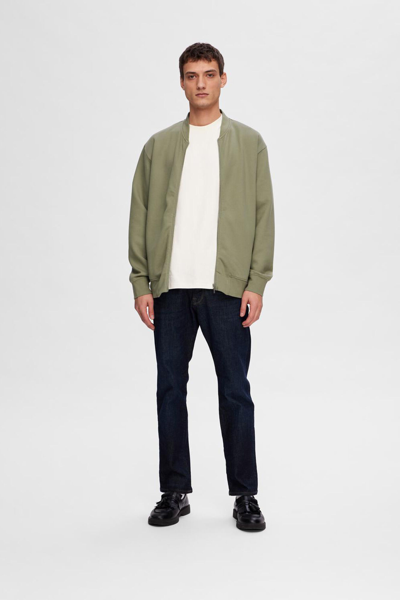 Bomber style sweatshirt made from organic cotton Men s