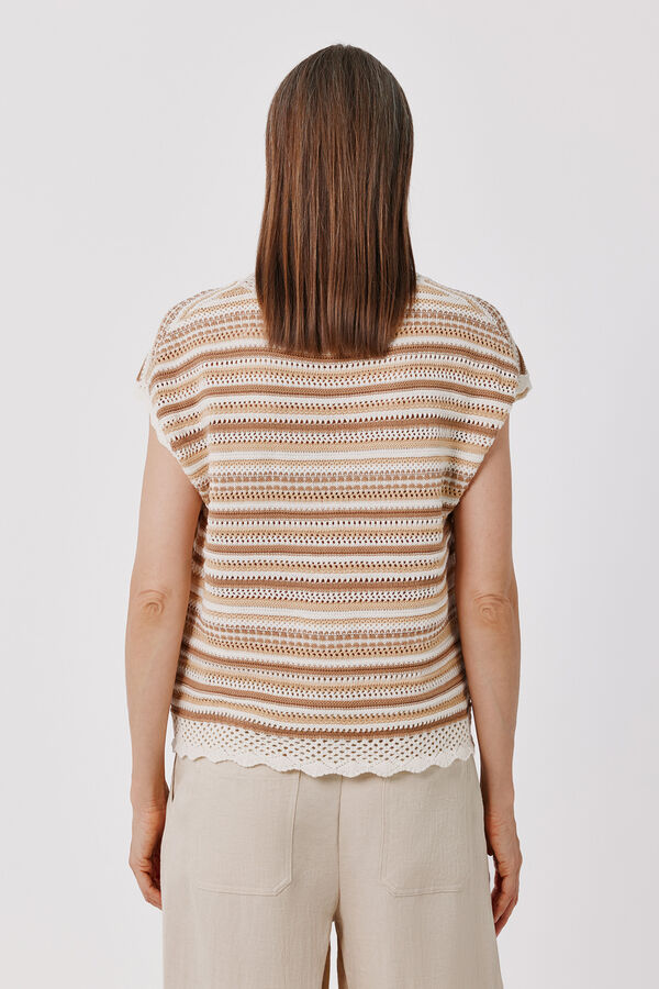 Cortefiel Multicoloured knit jacket Ivory