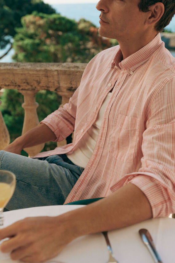 Camisa rayas algodón slub