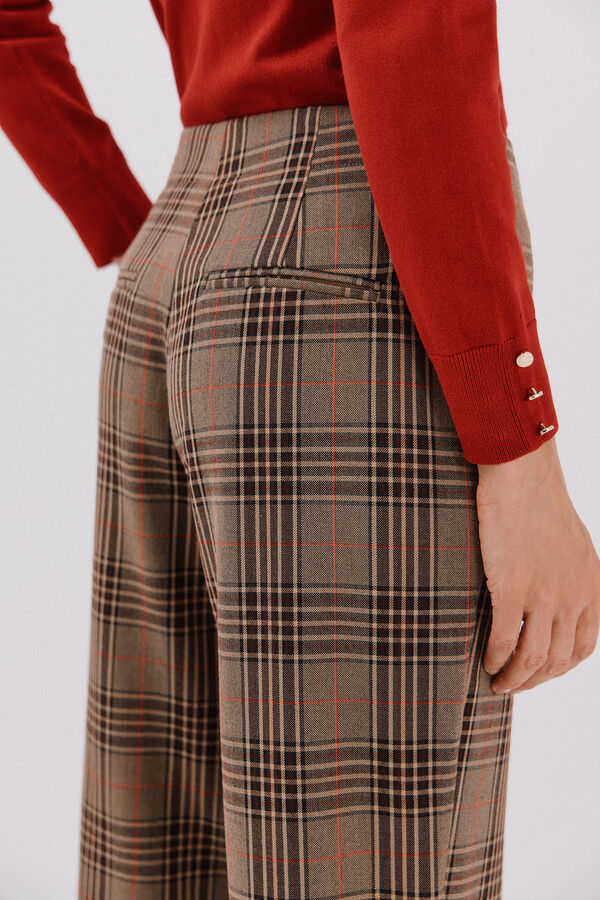 Cortefiel Women's plaid pants Nude