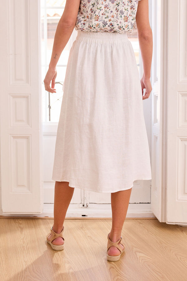 Cortefiel Sariela linen skirt White
