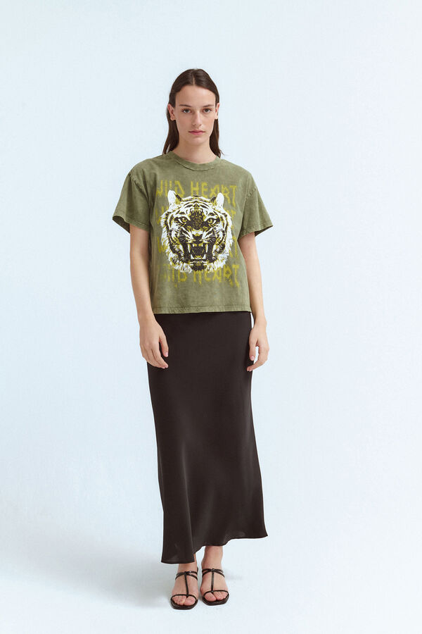 Vila Camiseta manga curta de algodão orgânico Verde