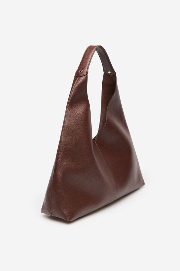 Cortefiel Slouch bag Dark brown