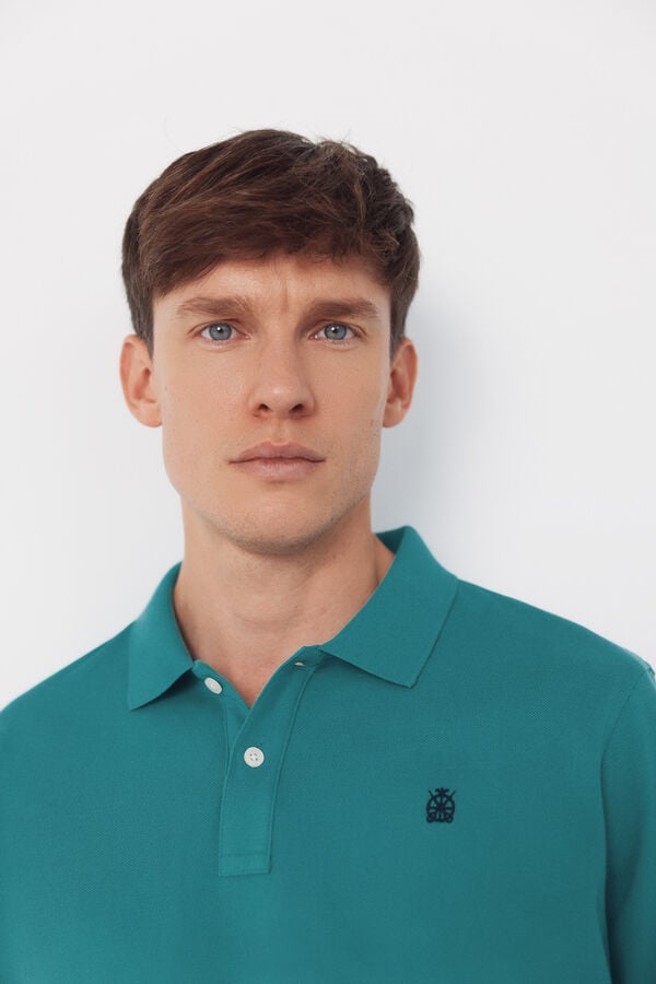 Cortefiel Basic piqué polo shirt Green