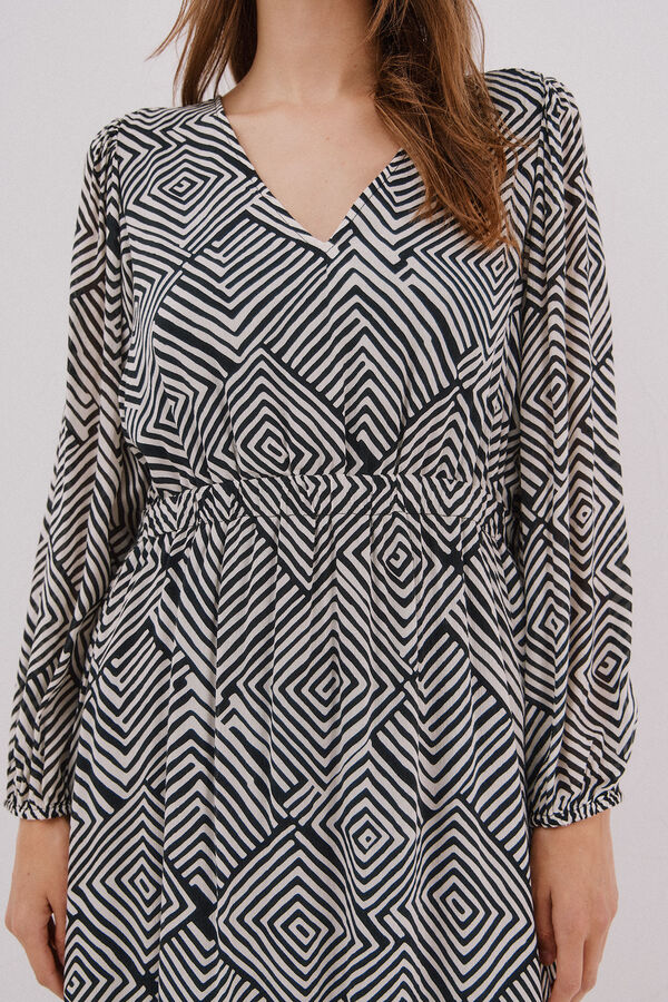 Cortefiel Printed dress Printed white