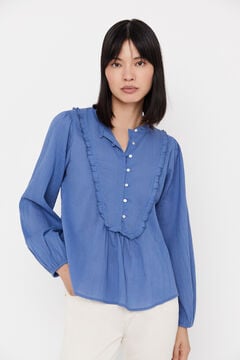 Cortefiel BCI cotton blouse Blue