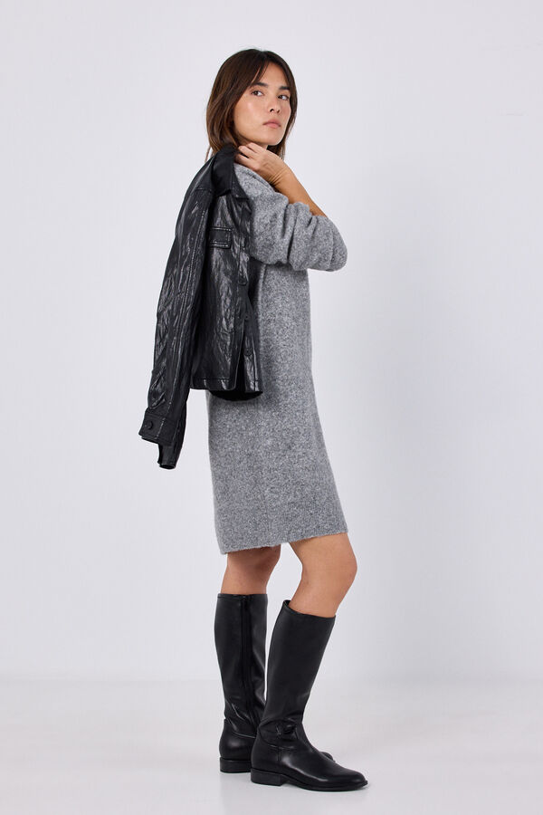 Cortefiel Long knit jumper Grey