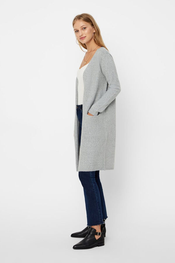 Vero Moda Women's long cardigan with long sleeves Grey