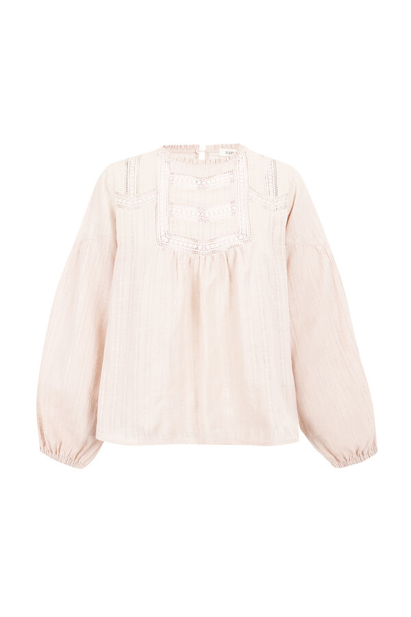 Slowlove Blusa de renda Ecru