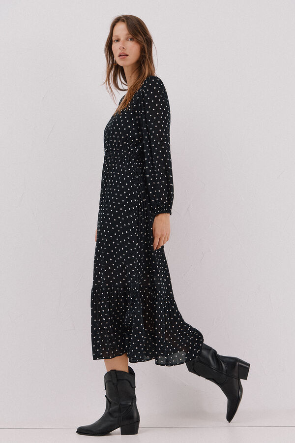 Cortefiel Printed dress Printed grey