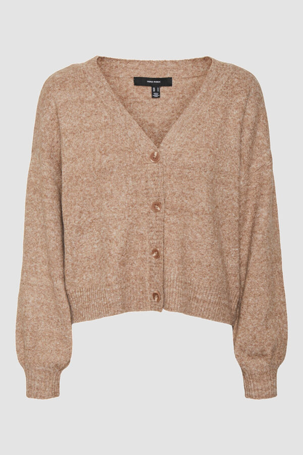 Vero Moda C&aacute;rdigan b&aacute;sico de punto Marr&oacute;n