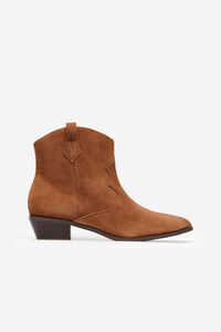 Cortefiel Split leather cowboy boots Brown