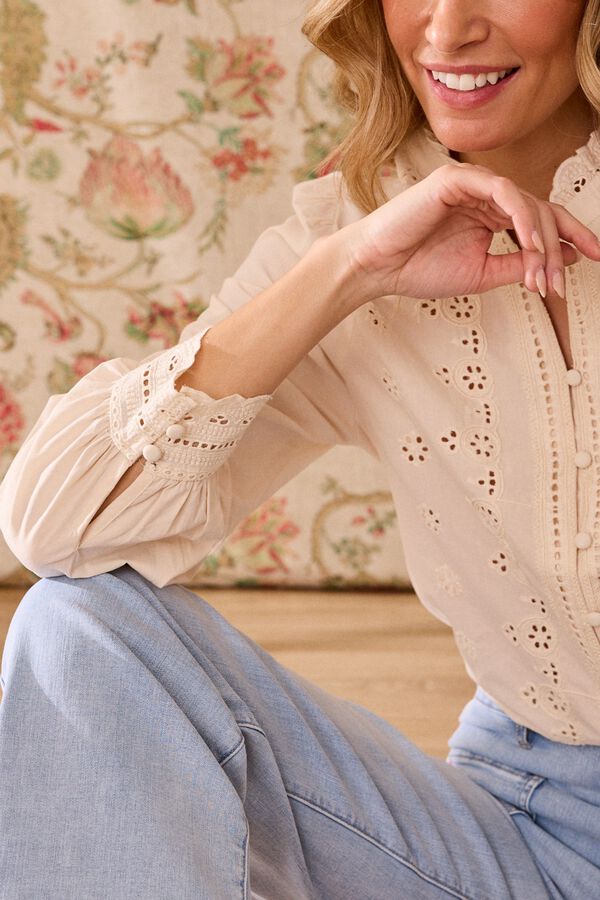 Pol&iacute;n Et Moi Camisa de malha Maria Ecru