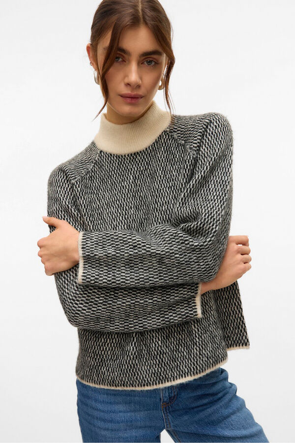 Vero Moda Camisola de malha de gola malha Cinzento