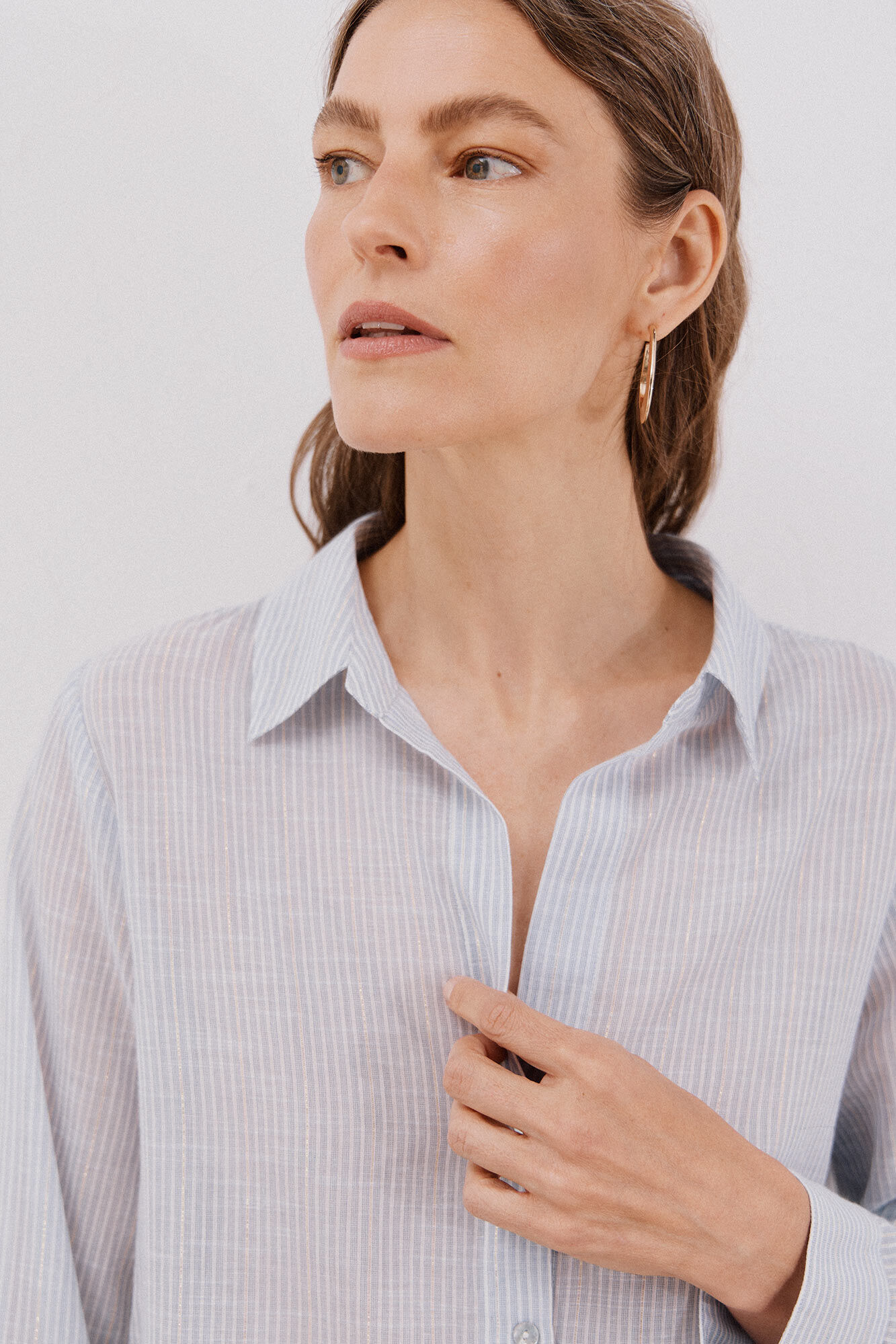 Cortefiel striped cotton shirt