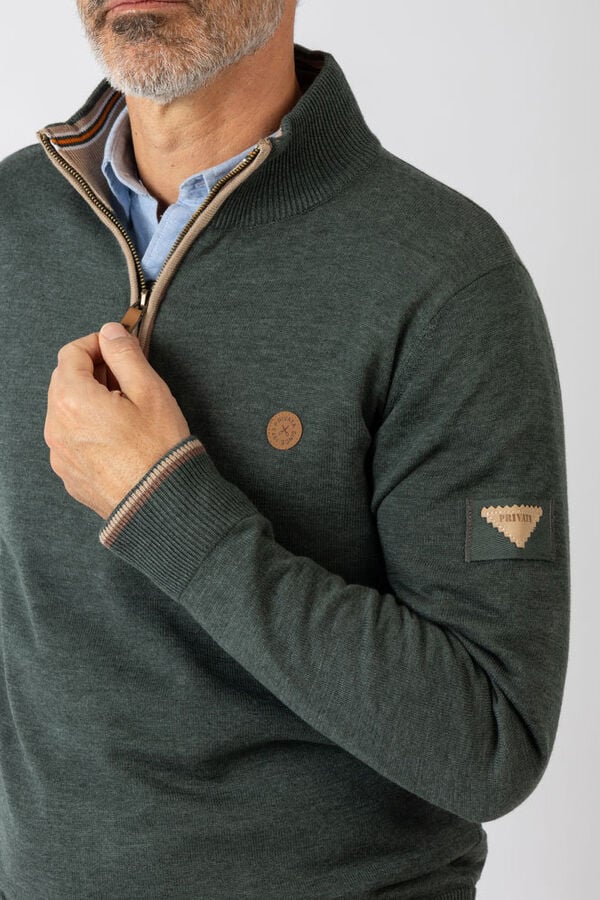 Privata Camisola básico de gola redonda Verde