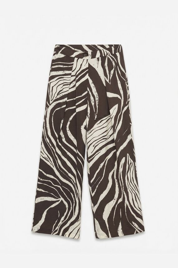 Pantalón ancho con estampado cebra