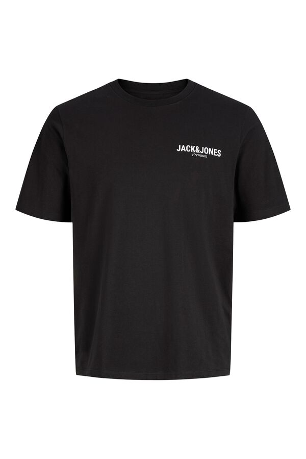 Jack & Jones T-shirt com logo em algod&atilde;o Preto