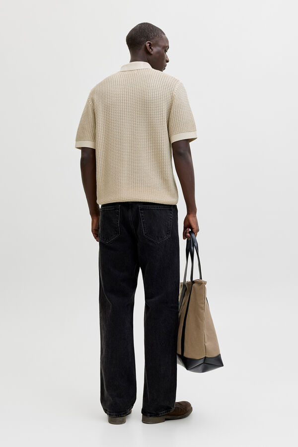 Jack & Jones Polo de malha bicolor Branco