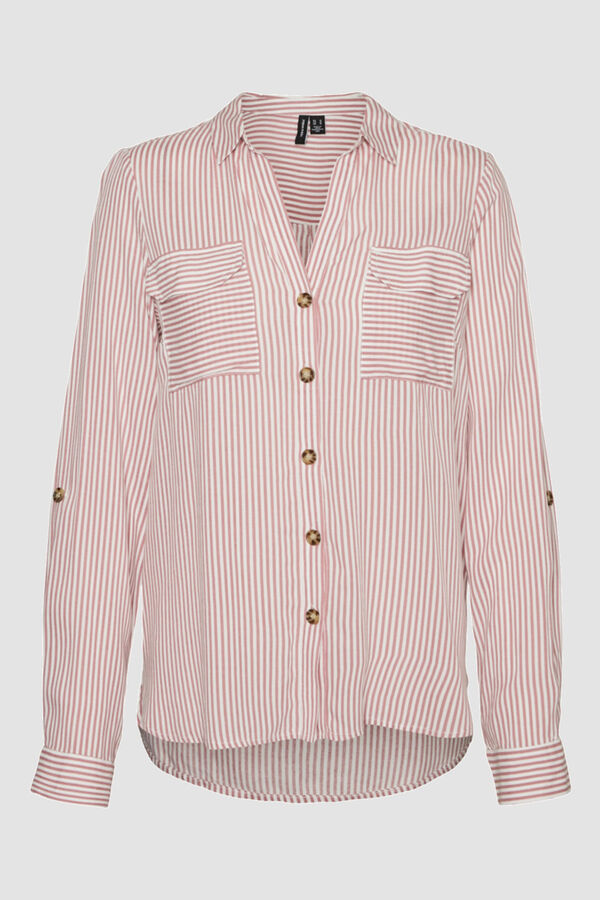 Cortefiel Striped shirt Printed red