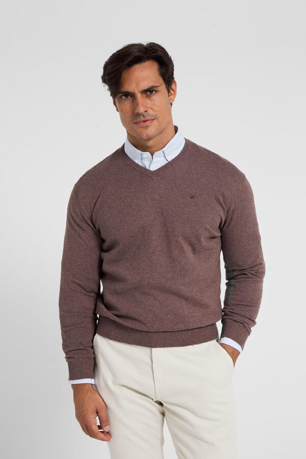 Silbon Jersey classic silbon cuello pico beige Beige