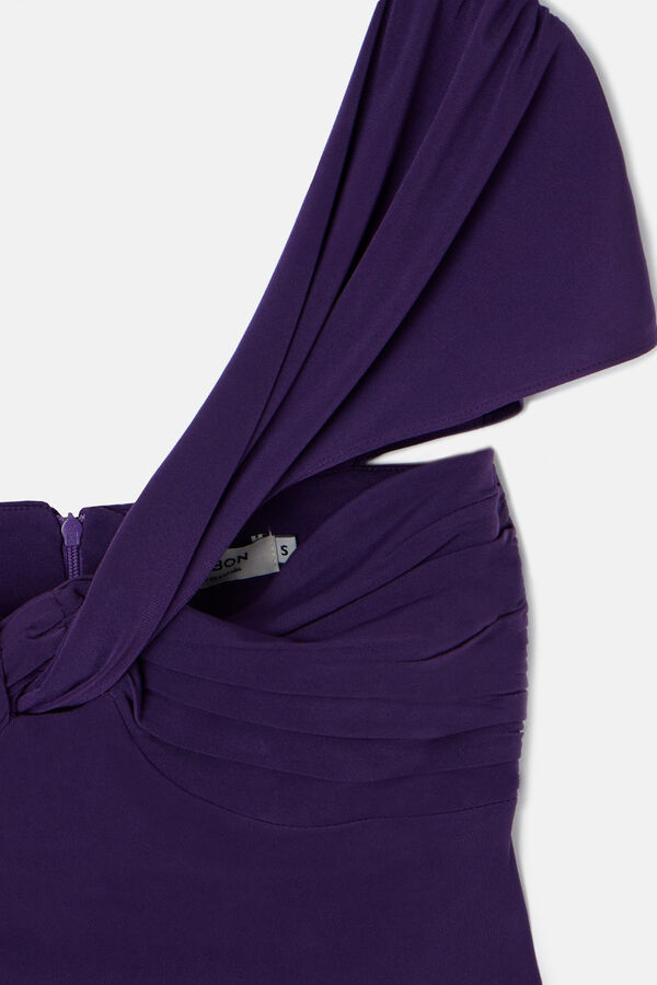 Silbon Vestido punto asimetrico Morado