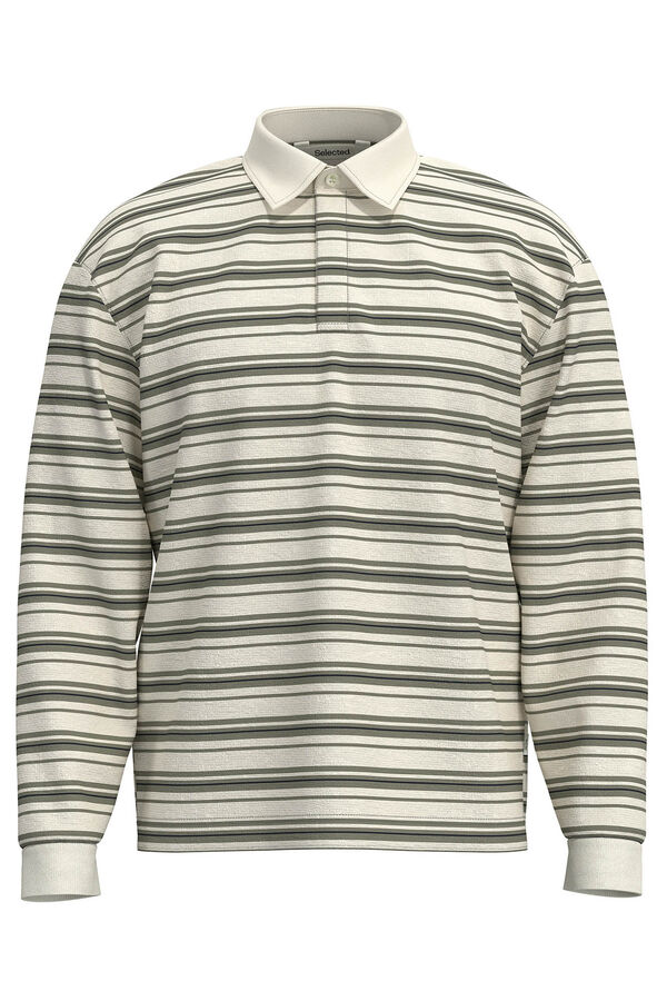 Selected Polo estilo rugby 100% algod&oacute;n org&aacute;nico. Beige