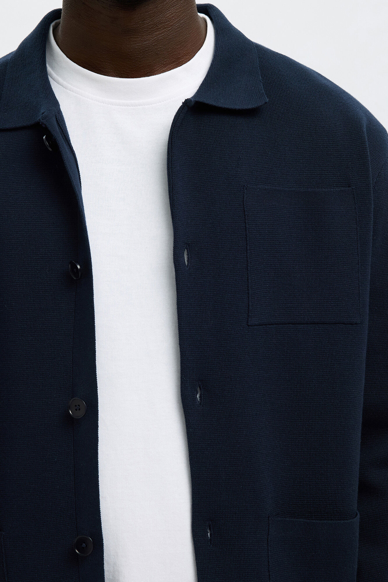 Selected Casaco casaco de malha de algod&atilde;o org&acirc;nico com bolsos. 