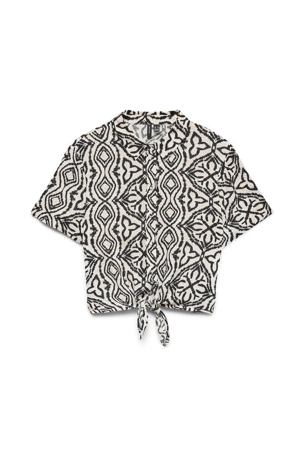 Vero Moda Top camiseiro com la&ccedil;ada Cinzento