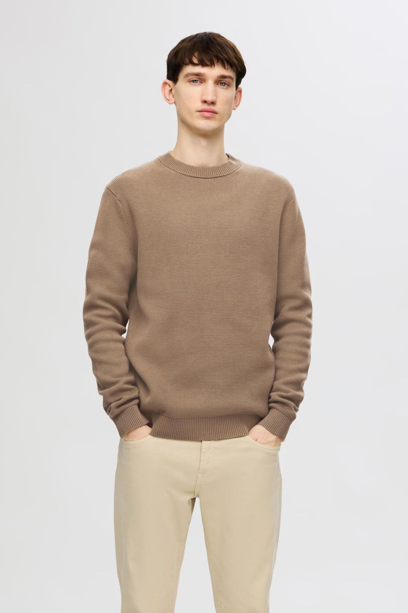 Selected Camisola em estrutura 100% algod&atilde;o org&acirc;nico