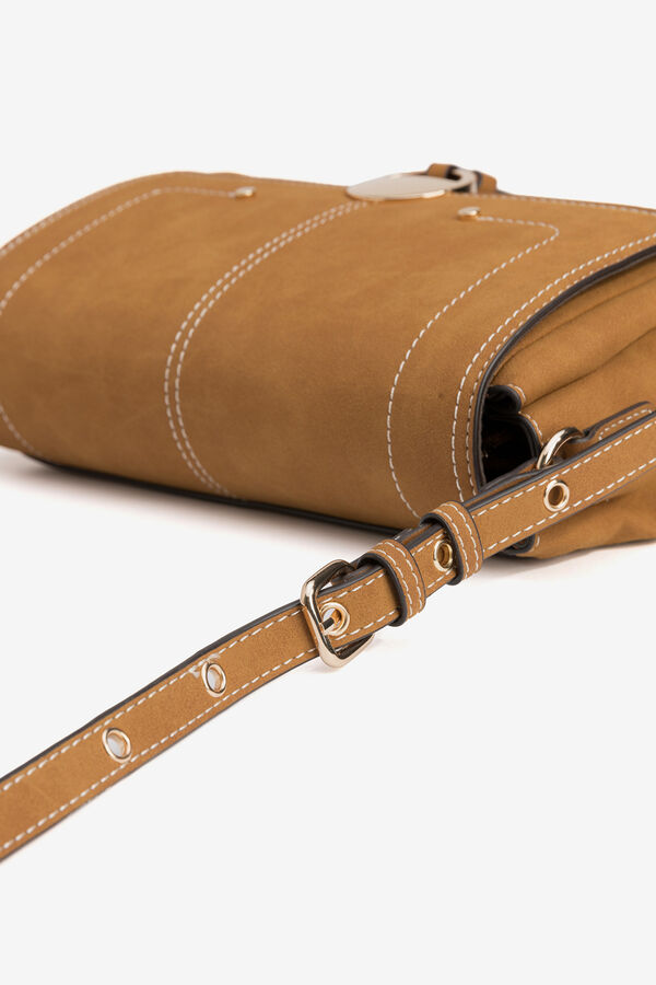 Vilanova Embroidered flap handbag Gold