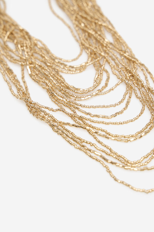 Cortefiel Multi-beaded necklace Yellow