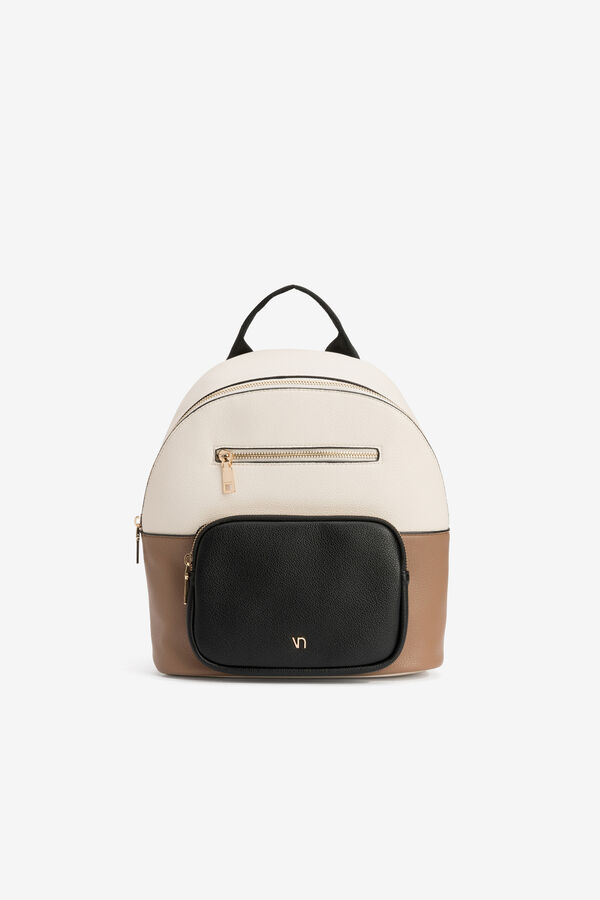 Vilanova Multicoloured faux leather backpack Nude