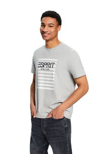 Cortefiel T-shirt logo algodão regular fit Cinzento