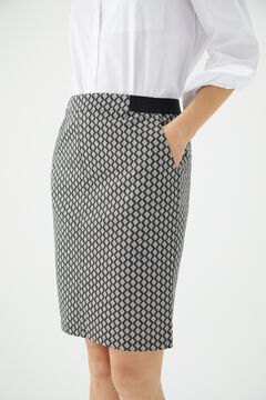 Cortefiel Straight skirt with elasticated waist Natural